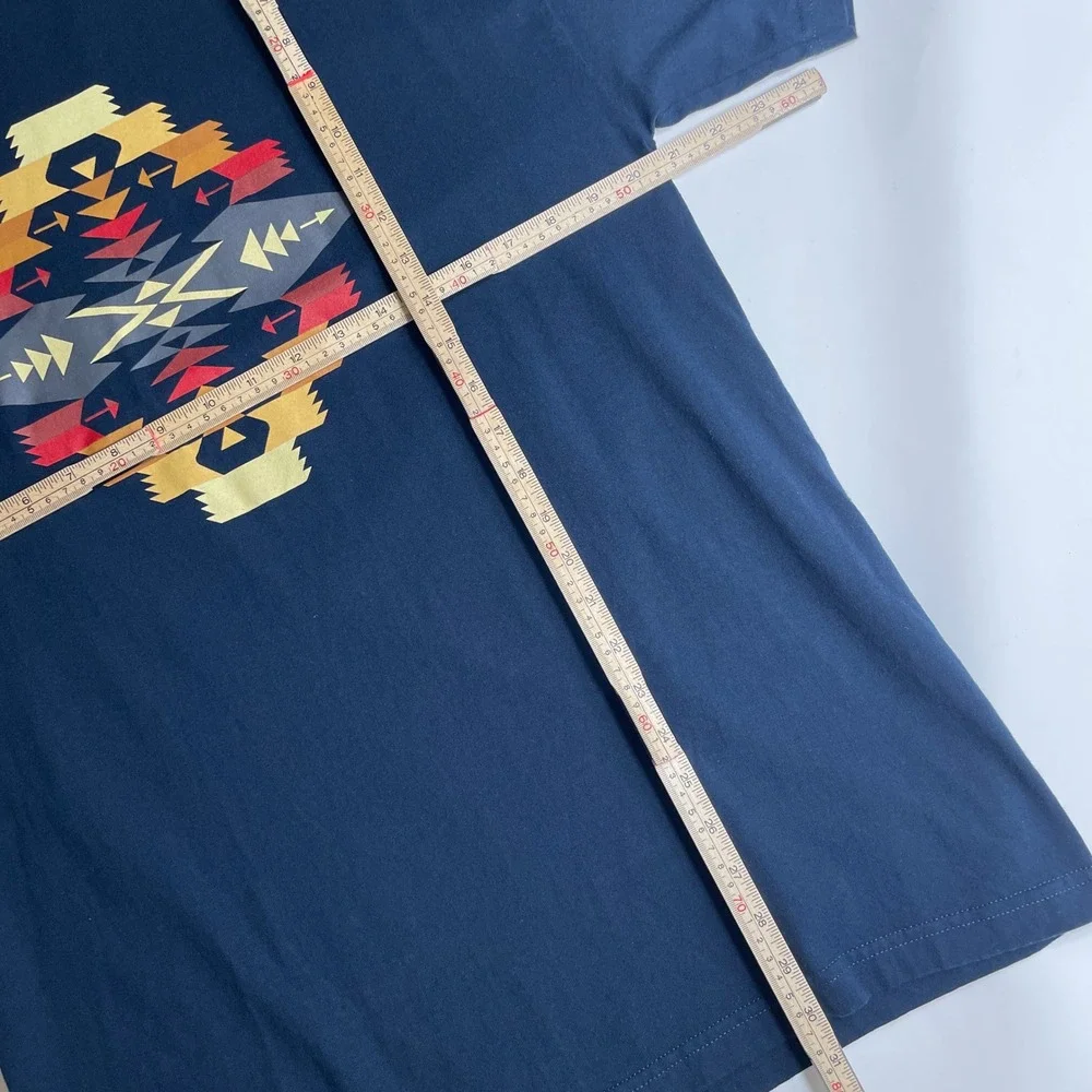 Pendleton‎ Mens Navy Blue Graphic T-Shirt Southwestern Geometric Diamond Aztec M